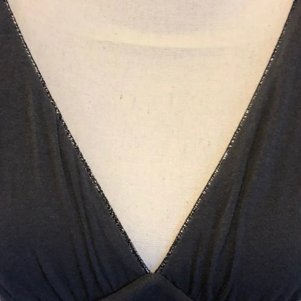 Ella Moss Dark Gray V Neck Flowy Tank Top